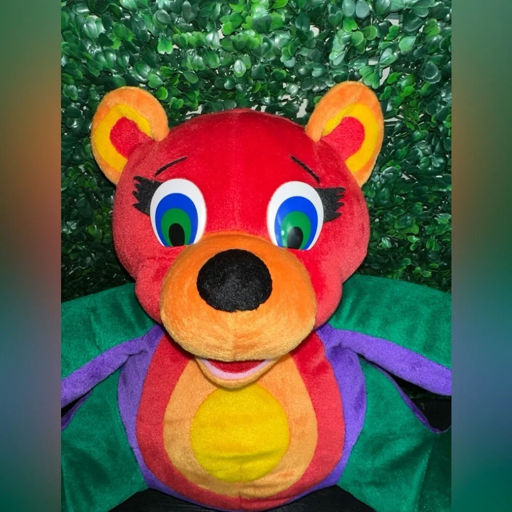 Vintage KOLOBE Stuffed Animal Teddy Bear Rainbow Plush